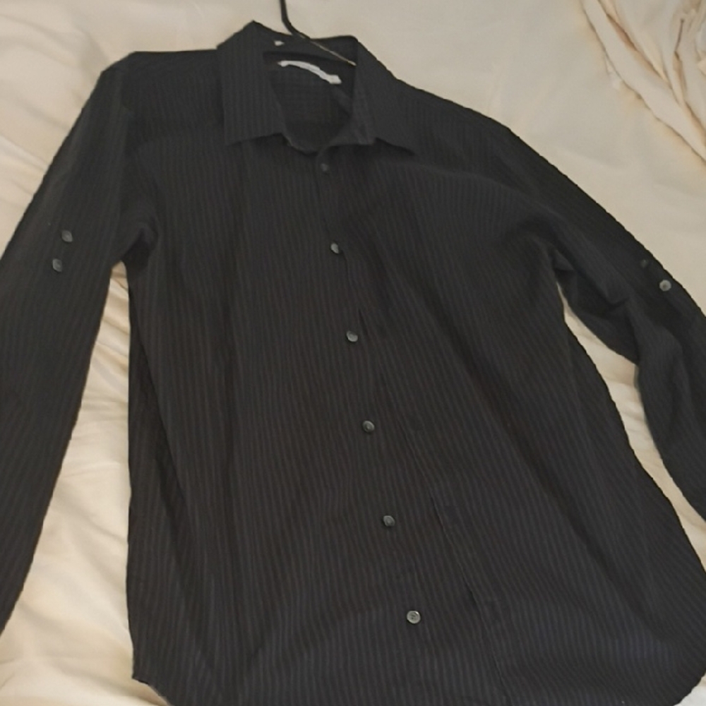 Calvin Klein Collection Black Casual Button Down Shirt